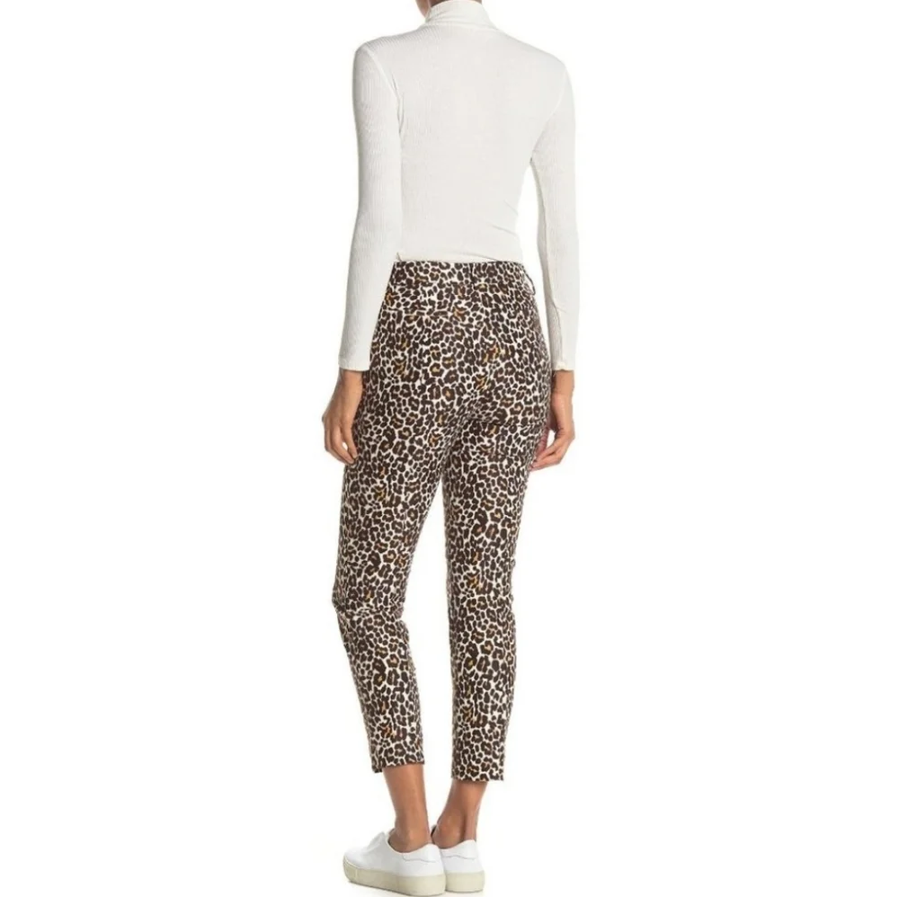 J.Crew Leopard Print High Rise Slim Ankle Pants Size 0